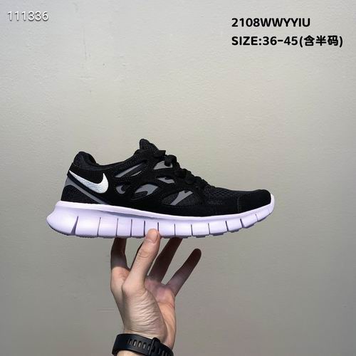 Cheap Nike Free Run 2 Running Shoes Men Women Black White Swoosh-10